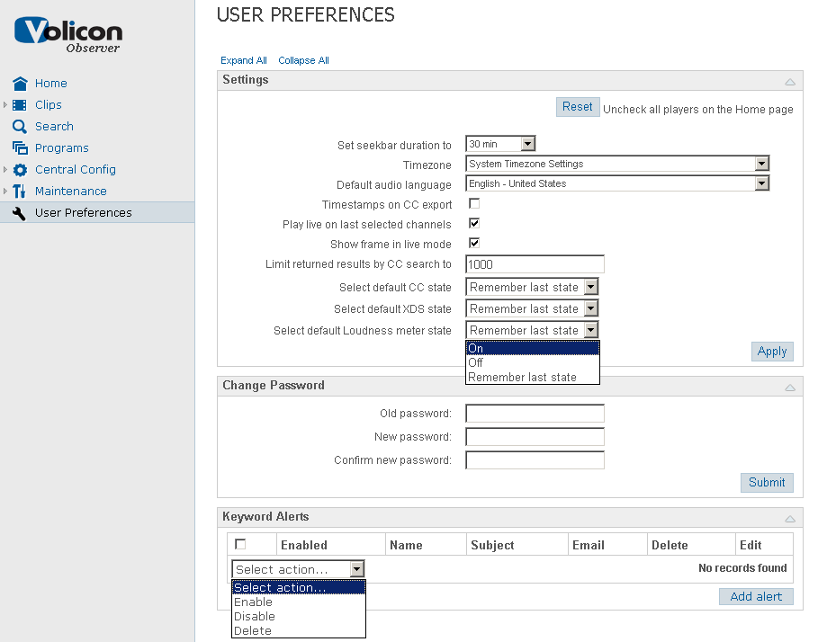 Figure: User Preferences Window